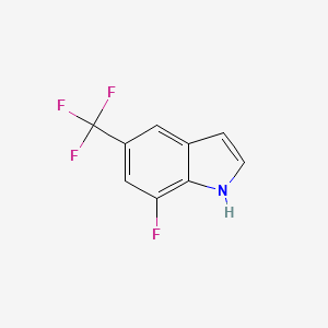 7-Fluoro-5-(trifluoromethyl)-1H-indole chemical structure (CAS 1493799-75-9)