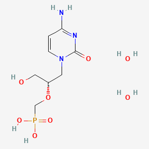 (S)-(((1-(4-Amino-2-oxopyrimidin-1(2H)-yl)-3-hydroxypropan-2-yl)oxy)methyl)phosphonic acid dihydrate chemical structure (CAS 149394-66-1)