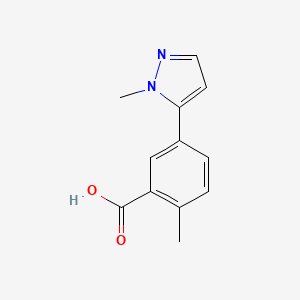2-Methyl-5-(1-methyl-1H-pyrazol-5-yl)benzoic acid chemical structure (CAS 1494820-86-8)