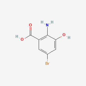 2-Amino-5-bromo-3-hydroxybenzoic acid chemical structure (CAS 149517-97-5)