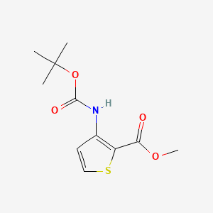 Methyl 3-((tert-butoxycarbonyl)amino)thiophene-2-carboxylate chemical structure (CAS 149587-72-4)