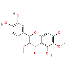 2-(3,4-Dihydroxyphenyl)-5-hydroxy-3,6,7-trimethoxy-4H-chromen-4-one chemical structure (CAS 14965-20-9)