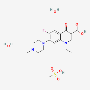 1-Ethyl-6-fluoro-7-(4-methylpiperazin-1-yl)-4-oxo-1,4-dihydroquinoline-3-carboxylic acid mesylate dihydrate chemical structure (CAS 149676-40-4)
