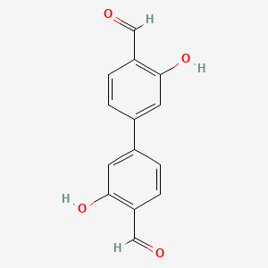 3,3'-Dihydroxy-[1,1'-biphenyl]-4,4'-dicarbaldehyde chemical structure (CAS 14969-32-5)