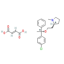 (R)-2-(2-((R)-1-(4-Chlorophenyl)-1-phenylethoxy)ethyl)-1-methylpyrrolidine fumarate chemical structure (CAS 14976-57-9)