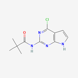 N-(4-Chloro-7H-pyrrolo[2,3-d]pyrimidin-2-yl)-2,2-dimethylpropionamide chemical structure (CAS 149765-15-1)