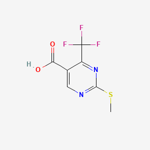 2-(Methylthio)-4-(trifluoromethyl)pyrimidine-5-carboxylic acid chemical structure (CAS 149771-17-5)