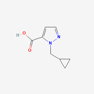1-(Cyclopropylmethyl)-1H-pyrazole-5-carboxylic acid chemical structure (CAS 1497772-92-5)