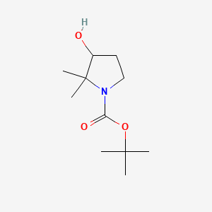 tert-Butyl 3-hydroxy-2,2-dimethylpyrrolidine-1-carboxylate chemical structure (CAS 1497778-22-9)