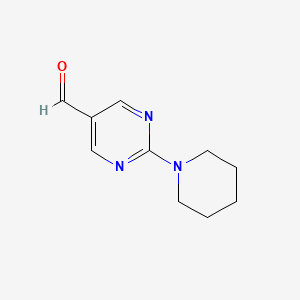 2-(Piperidin-1-yl)pyrimidine-5-carbaldehyde chemical structure (CAS 149806-11-1)