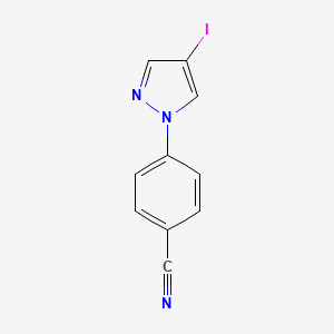 4-(4-Iodo-1H-pyrazol-1-yl)benzonitrile chemical structure (CAS 1498158-04-5)
