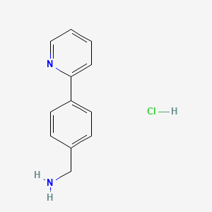 (4-(Pyridin-2-yl)phenyl)methanamine hydrochloride chemical structure (CAS 1498333-87-1)