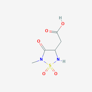 2-(5-Methyl-1,1-dioxido-4-oxo-1,2,5-thiadiazolidin-3-yl)acetic acid chemical structure (CAS 1498375-69-1)