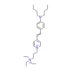 4-(4-(Dibutylamino)styryl)-1-(3-(triethylammonio)propyl)pyridin-1-ium bromide chemical structure (CAS 149838-22-2)