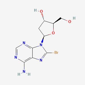 (2R,3S,5R)-5-(6-Amino-8-bromo-9H-purin-9-yl)-2-(hydroxymethyl)tetrahydrofuran-3-ol chemical structure (CAS 14985-44-5)