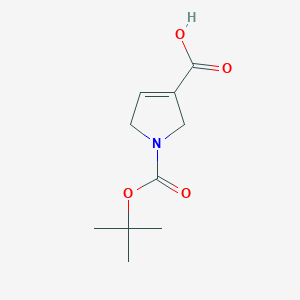 1-(tert-Butoxycarbonyl)-2,5-dihydro-1H-pyrrole-3-carboxylic acid chemical structure (CAS 1499189-46-6)