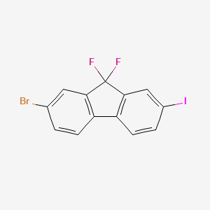 2-Bromo-9,9-difluoro-7-iodo-9H-fluorene chemical structure (CAS 1499193-60-0)