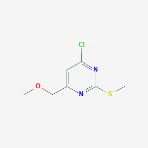 4-Chloro-6-(methoxymethyl)-2-(methylthio)pyrimidine chemical structure (CAS 1499503-95-5)