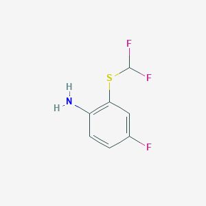 2-((Difluoromethyl)thio)-4-fluoroaniline chemical structure (CAS 1499575-29-9)