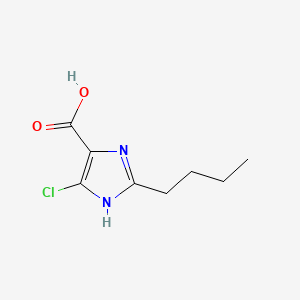 2-Butyl-5-chloro-1H-imidazole-4-carboxylic acid chemical structure (CAS 149968-28-5)