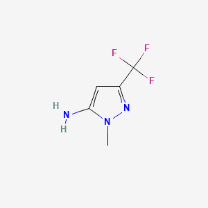 2-Methyl-5-trifluoromethyl-2H-pyrazol-3-ylamine chemical structure (CAS 149978-43-8)