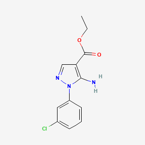 Ethyl 5-amino-1-(3-chlorophenyl)-1H-pyrazole-4-carboxylate chemical structure (CAS 15001-08-8)