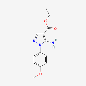 Ethyl 5-amino-1-(4-methoxyphenyl)-1H-pyrazole-4-carboxylate chemical structure (CAS 15001-13-5)