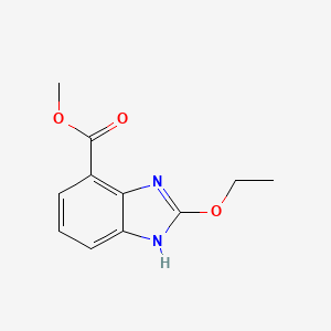 Methyl 2-ethoxy-1H-benzo[d]imidazole-7-carboxylate chemical structure (CAS 150058-27-8)