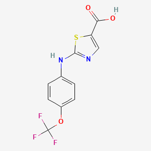2-((4-(Trifluoromethoxy)phenyl)amino)thiazole-5-carboxylic acid chemical structure (CAS 1500622-59-2)