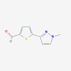 5-(1-Methyl-1H-pyrazol-3-yl)thiophene-2-carbaldehyde chemical structure (CAS 1501550-05-5)