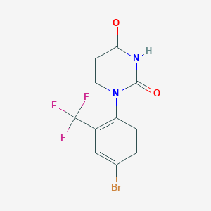 1-(4-Bromo-2-(trifluoromethyl)phenyl)dihydropyrimidine-2,4(1H,3H)-dione chemical structure (CAS 1501738-55-1)