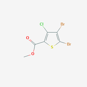Methyl 4,5-dibromo-3-chlorothiophene-2-carboxylate chemical structure (CAS 1501789-47-4)