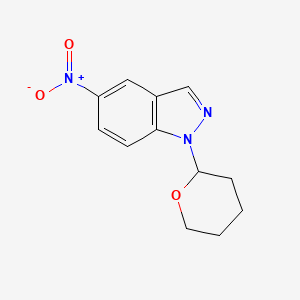 5-Nitro-1-(tetrahydro-2H-pyran-2-yl)-1H-indazole chemical structure (CAS 150187-64-7)