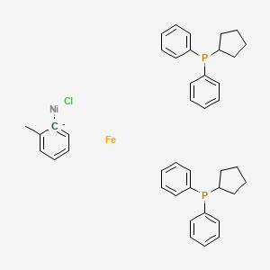 Chloro(2-methylphenyl)[1,1'-bis(diphenylphosphino)ferrocene]nickel (II) chemical structure (CAS 1501945-23-8)