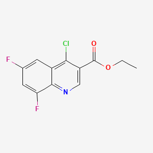 Ethyl 4-chloro-6,8-difluoroquinoline-3-carboxylate chemical structure (CAS 150258-20-1)