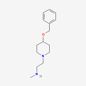 2-(4-(Benzyloxy)piperidin-1-yl)-N-methylethanamine chemical structure (CAS 1502816-23-0)