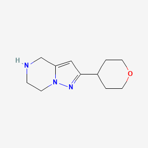 2-(Tetrahydro-2H-pyran-4-yl)-4,5,6,7-tetrahydropyrazolo[1,5-a]pyrazine chemical structure (CAS 1502997-12-7)