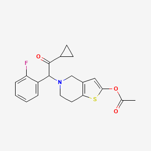 5-(2-Cyclopropyl-1-(2-fluorophenyl)-2-oxoethyl)-4,5,6,7-tetrahydrothieno[3,2-c]pyridin-2-yl acetate chemical structure (CAS 150322-43-3)
