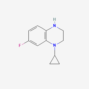 1-Cyclopropyl-7-fluoro-1,2,3,4-tetrahydroquinoxaline chemical structure (CAS 1503466-47-4)