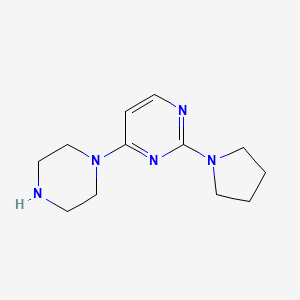 4-(Piperazin-1-yl)-2-(pyrrolidin-1-yl)pyrimidine chemical structure (CAS 1503527-77-2)