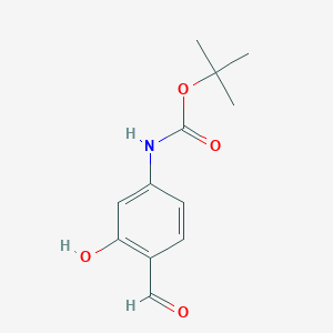 tert-Butyl (4-formyl-3-hydroxyphenyl)carbamate chemical structure (CAS 1503735-25-8)