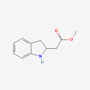 Methyl 2-(2,3-dihydro-1H-indol-2-yl)acetate chemical structure (CAS 150535-14-1)