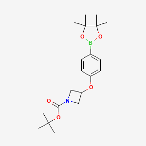 tert-Butyl 3-(4-(4,4,5,5-tetramethyl-1,3,2-dioxaborolan-2-yl)phenoxy)azetidine-1-carboxylate chemical structure (CAS 1505515-91-2)