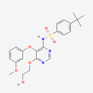 4-(tert-Butyl)-N-(6-(2-hydroxyethoxy)-5-(3-methoxyphenoxy)pyrimidin-4-yl)benzenesulfonamide chemical structure (CAS 150725-87-4)