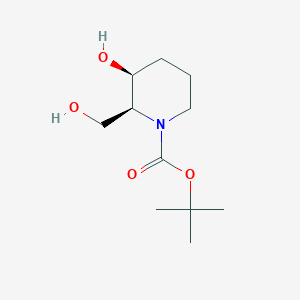 tert-Butyl (2S,3S)-3-hydroxy-2-(hydroxymethyl)piperidine-1-carboxylate chemical structure (CAS 150779-89-8)