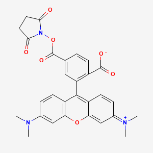 6-Carboxytetramethylrhodamine N-succinimidyl ester chemical structure (CAS 150810-69-8)
