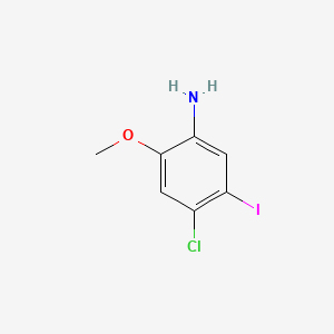4-Chloro-5-iodo-2-methoxyaniline chemical structure (CAS 1508278-49-6)