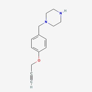 1-(4-(Prop-2-yn-1-yloxy)benzyl)piperazine chemical structure (CAS 1508956-79-3)