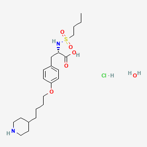 (S)-2-(Butylsulfonamido)-3-(4-(4-(piperidin-4-yl)butoxy)phenyl)propanoic acid hydrochloride hydrate chemical structure (CAS 150915-40-5)