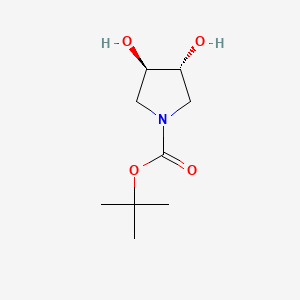 (3R,4R)-tert-Butyl 3,4-dihydroxypyrrolidine-1-carboxylate chemical structure (CAS 150986-62-2)